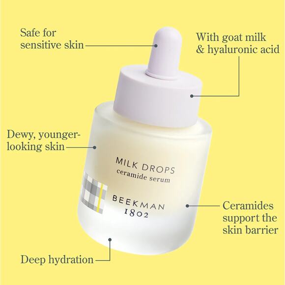 BEEKMAN 1802 NIB Milk Drops Hyaluronic Acid Goat Milk Face Skin Ceramide Serum - Picture 2 of 12